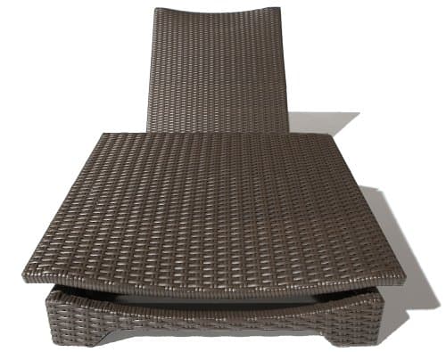 Strathwood Camano Collection All-Weather Wicker Chaise Lounge — view along the chaise from the front.