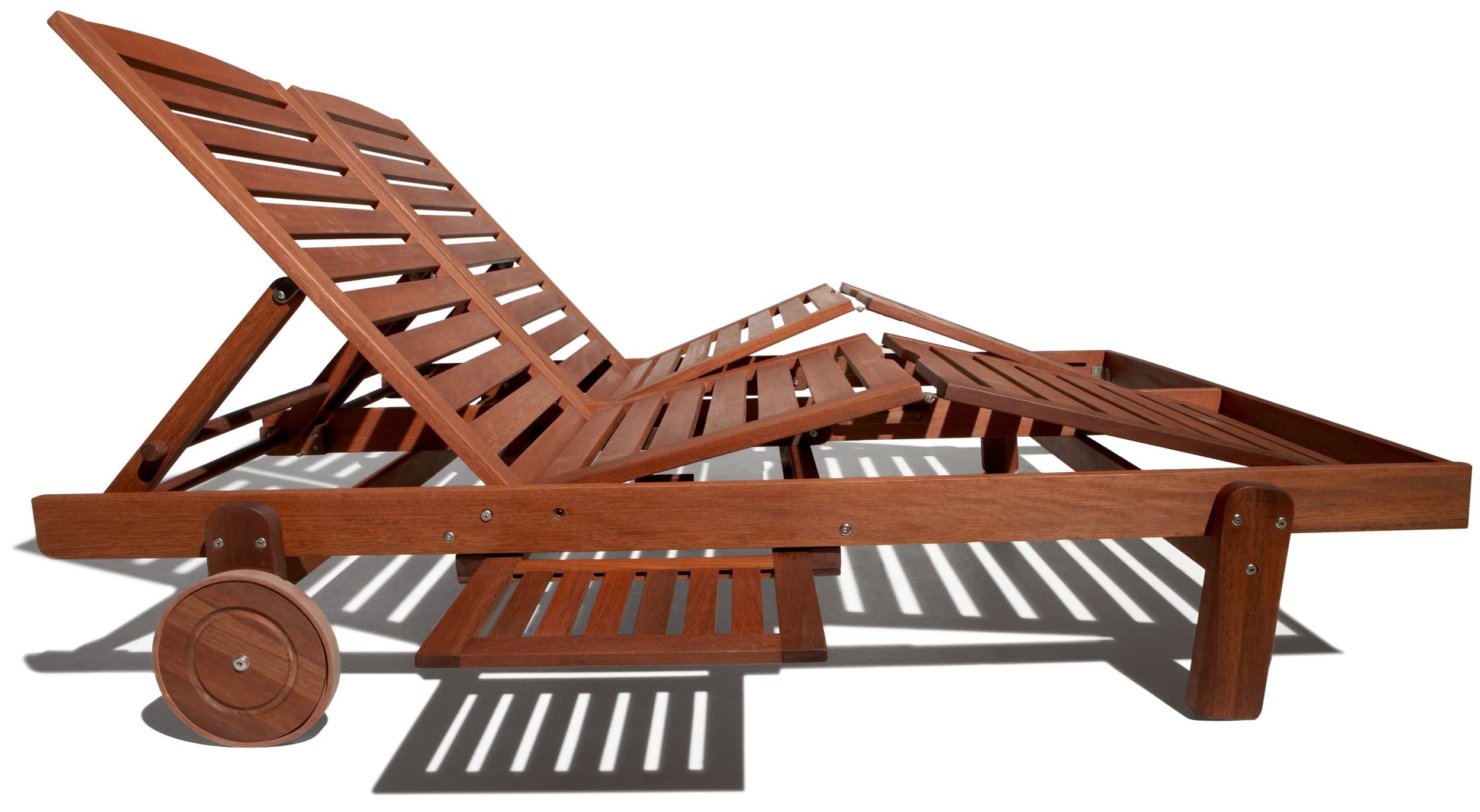 Strathwood Talbot Hardwood Double Sunlounger — double lounge in profile.