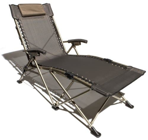 Strathwood Deluxe Multi-Position Chaise Lounge — raised-back chaise at an angle.