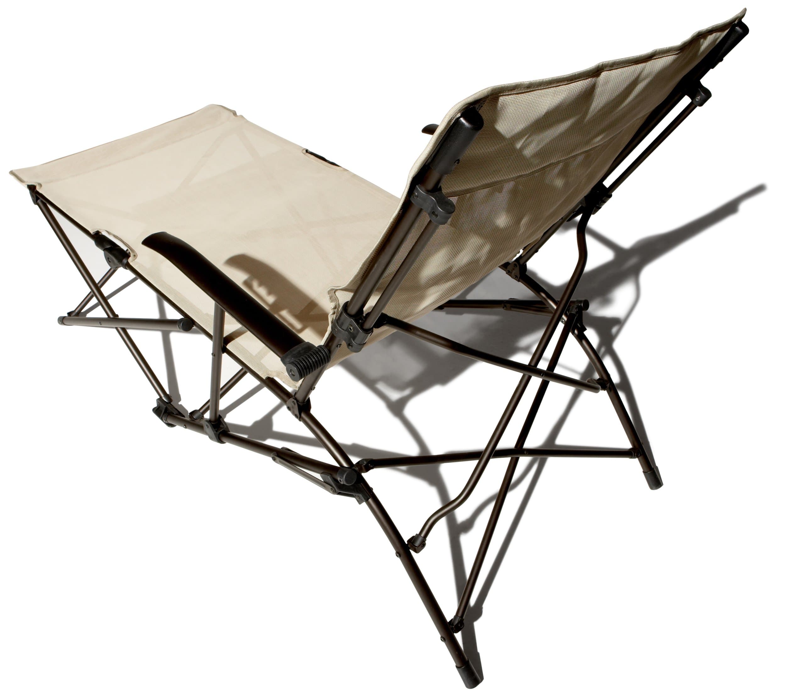 Strathwood Foldable Multi-Position Lounge Chair with Carry Bag — rear of raised chair back.
