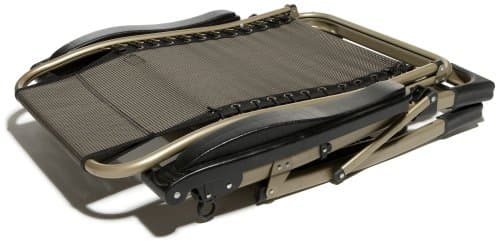 Strathwood Deluxe Anti-Gravity Recliner folded for storage