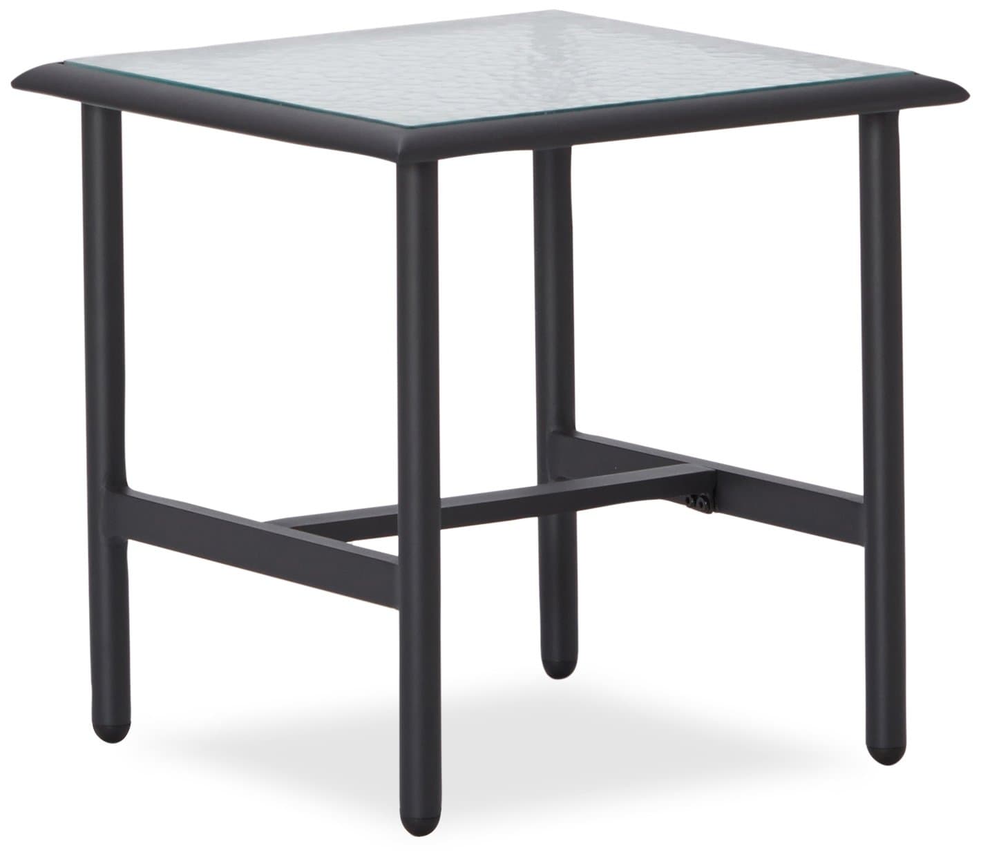 Strathwood 5-Piece Aluminum Sling Outdoor Furniture Set — included tempered-glass side table.