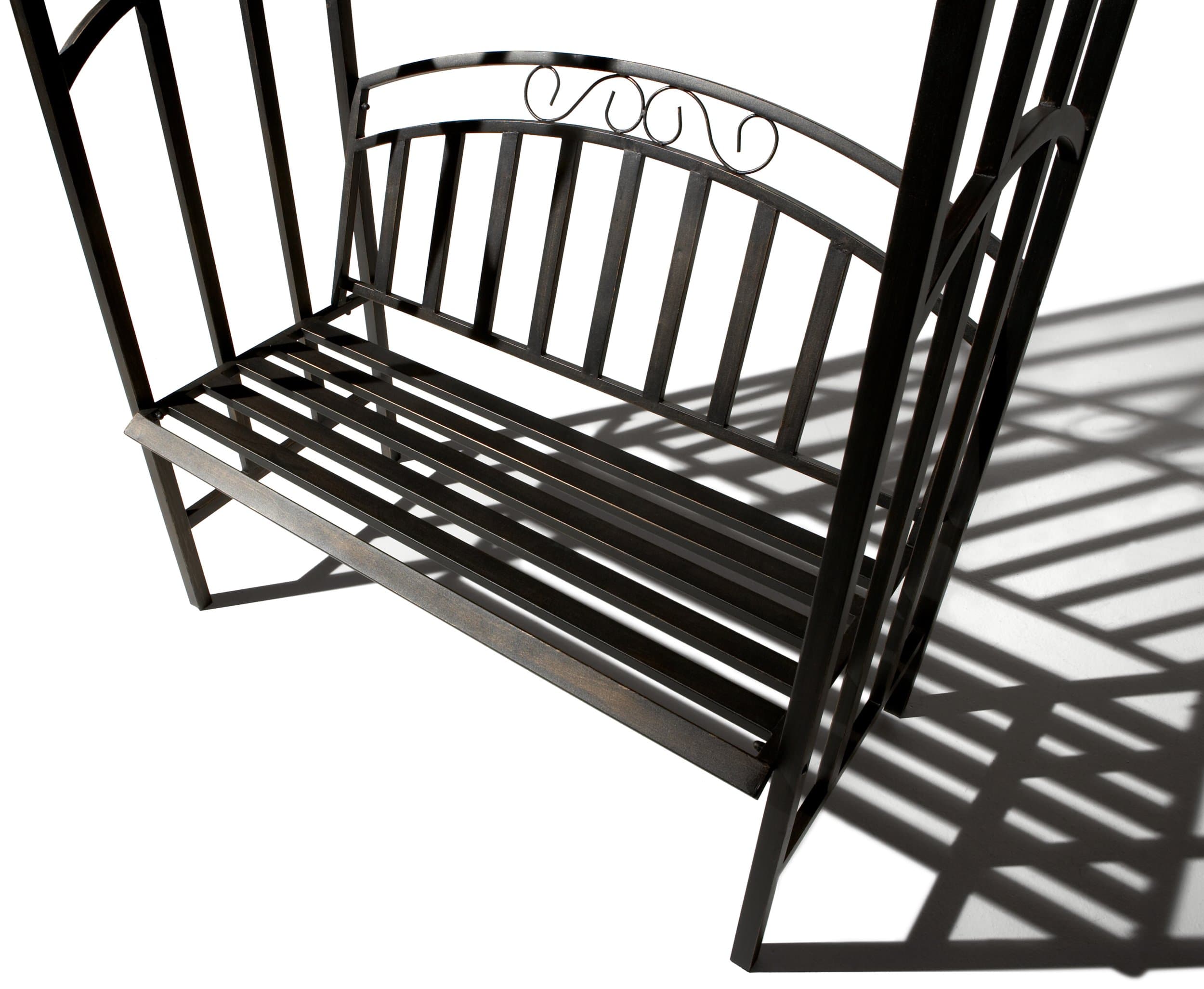 Strathwood Decorative Garden Trellis with Bench — bench seat viewed from above.