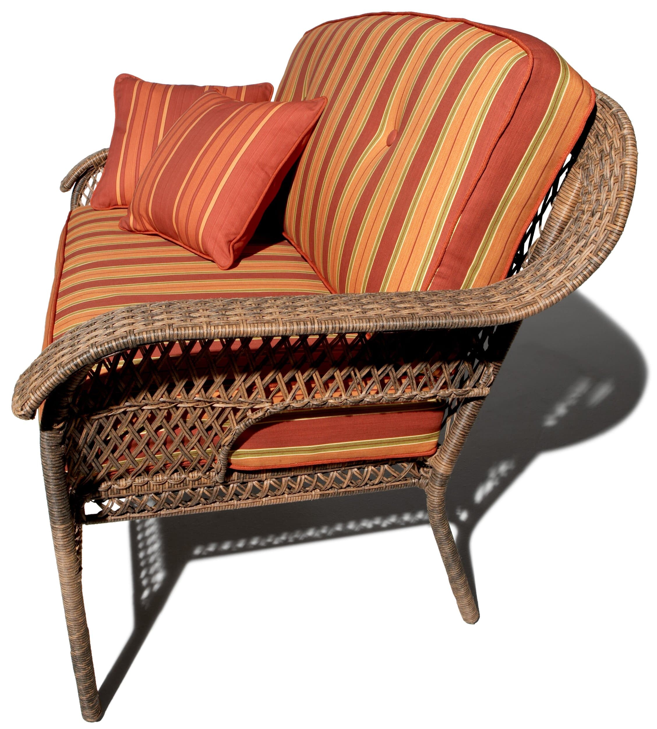 Strathwood All-Weather Cashmere Wicker 2-Seater Sofa — sofa in profile.