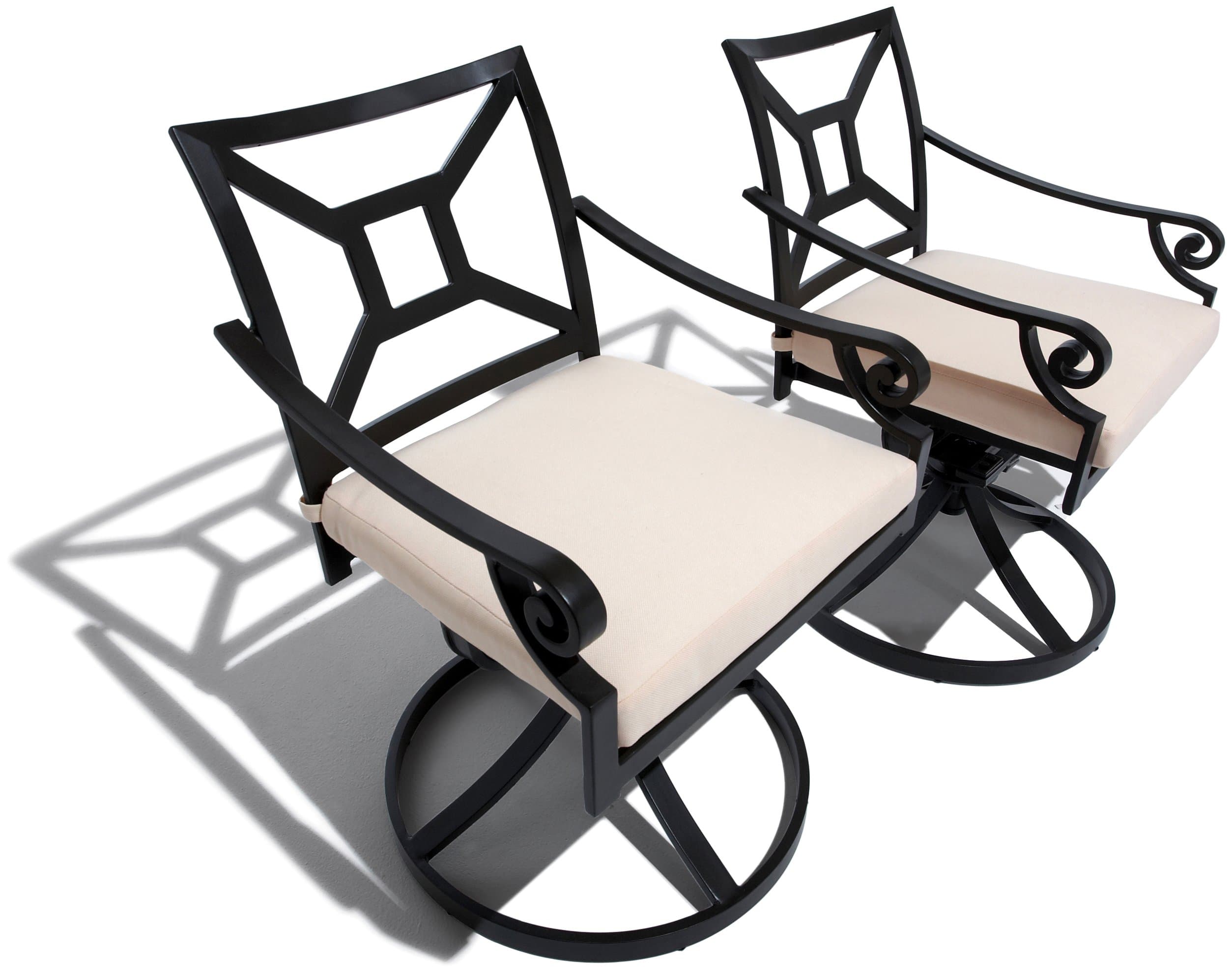 Strathwood Grand Isle Swivel Rocker Dining Chair, Set of 2 — swivel-rocker chair pair.