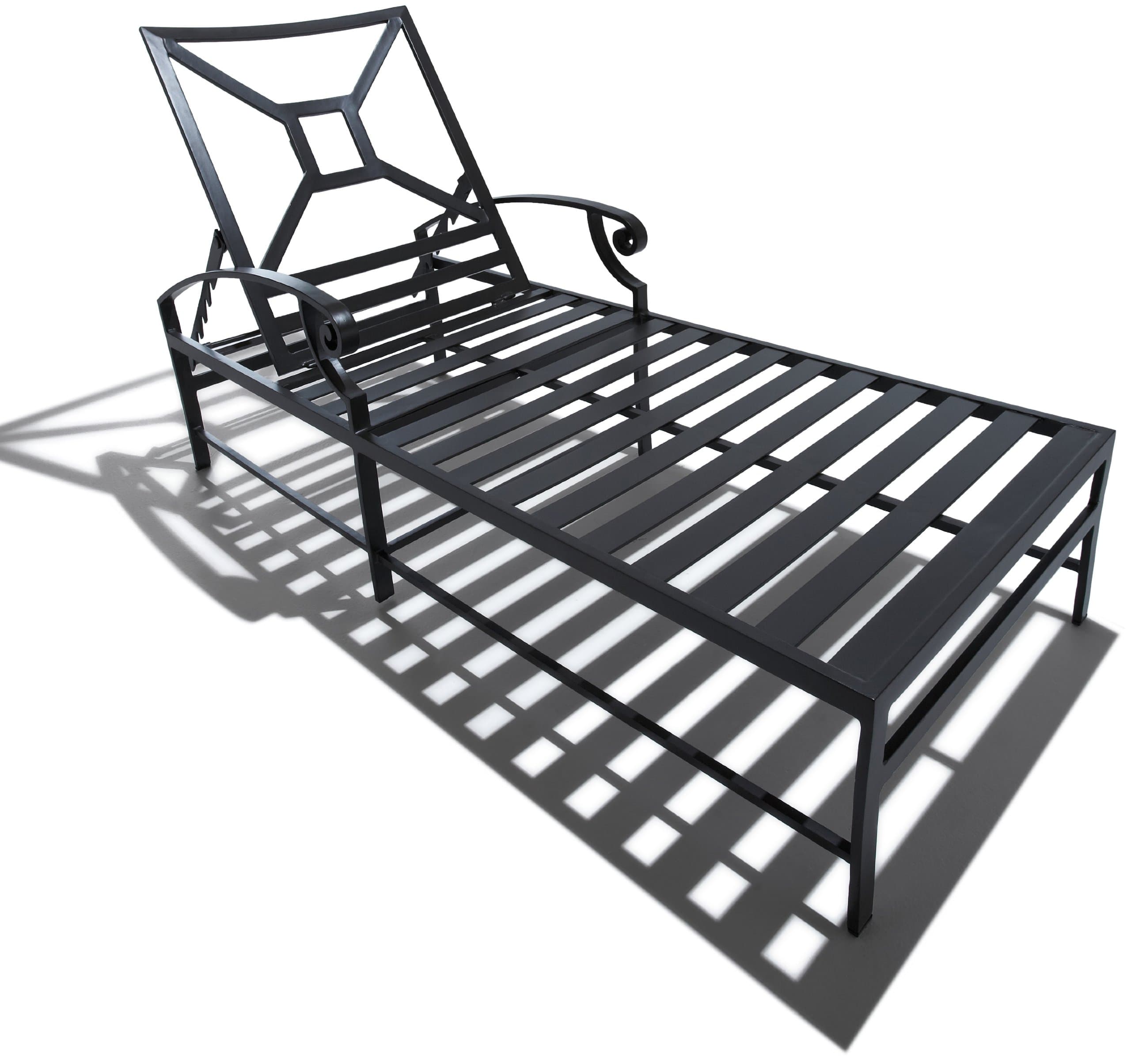 Strathwood Grand Isle Chaise Lounge Chair — bare slatted frame with back raised.