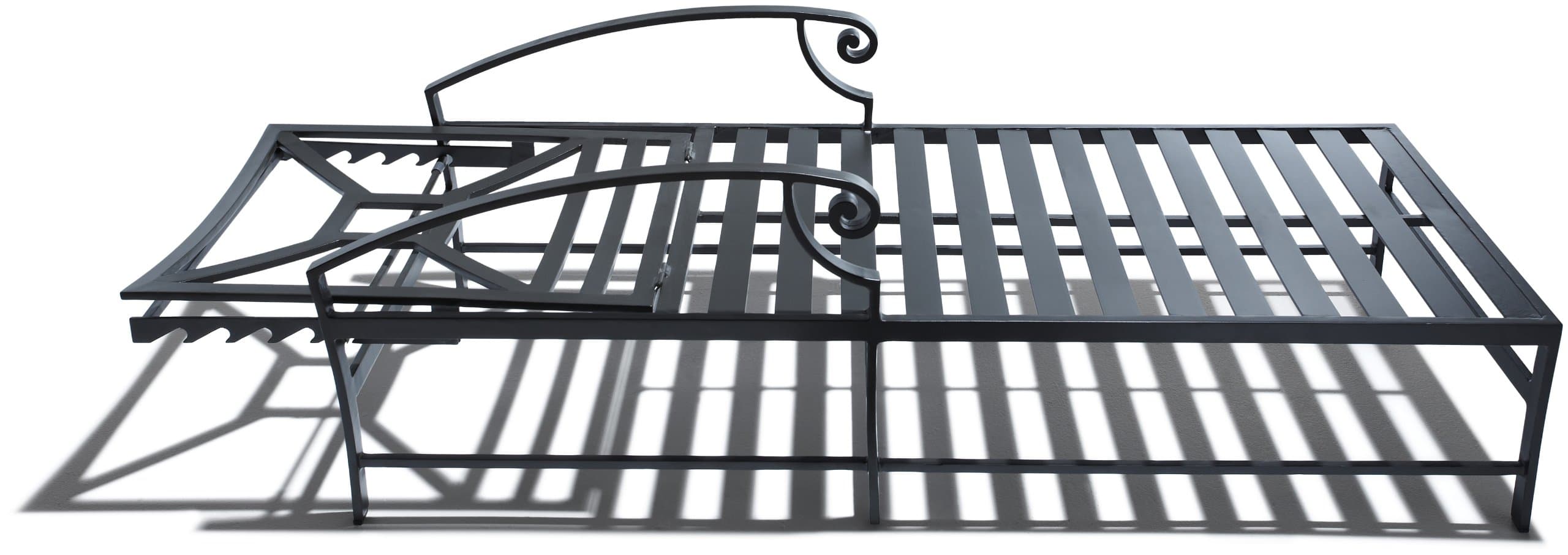 Strathwood Grand Isle Chaise Lounge Chair — bare frame lowered flat.
