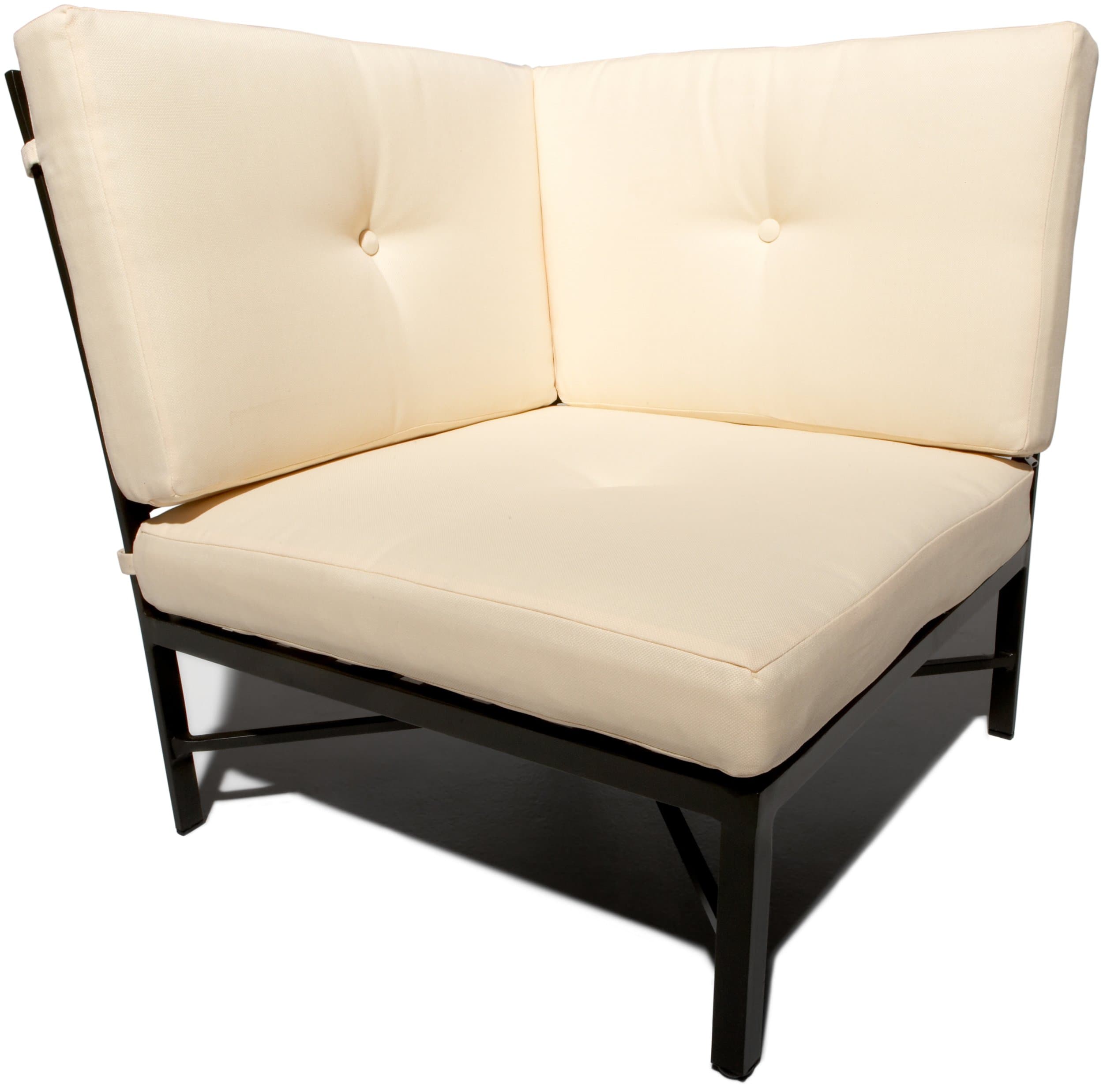 Strathwood Falkner Sectional Corner Lounge Chair — cushioned corner seat at an angle.