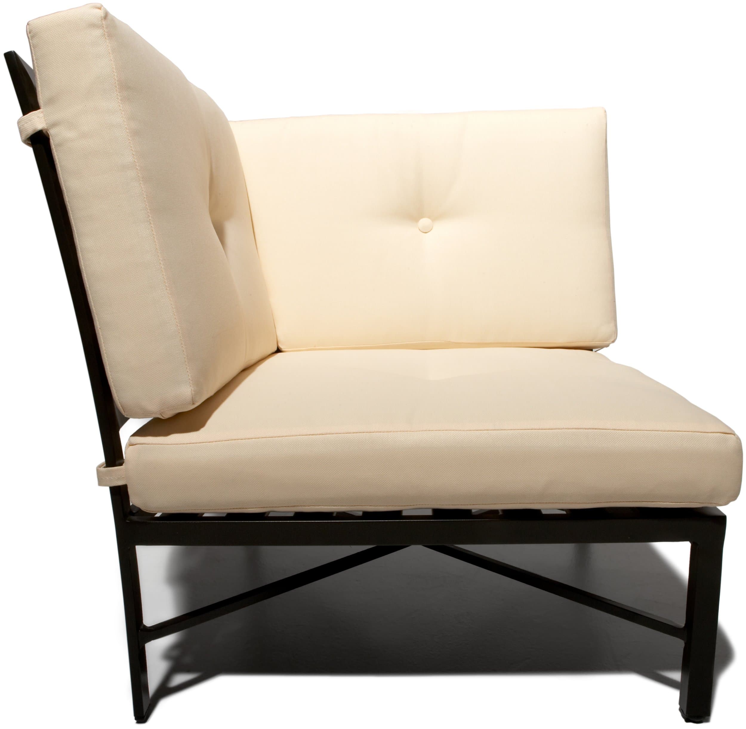 Strathwood Falkner Sectional Corner Lounge Chair — cushioned chair in profile.