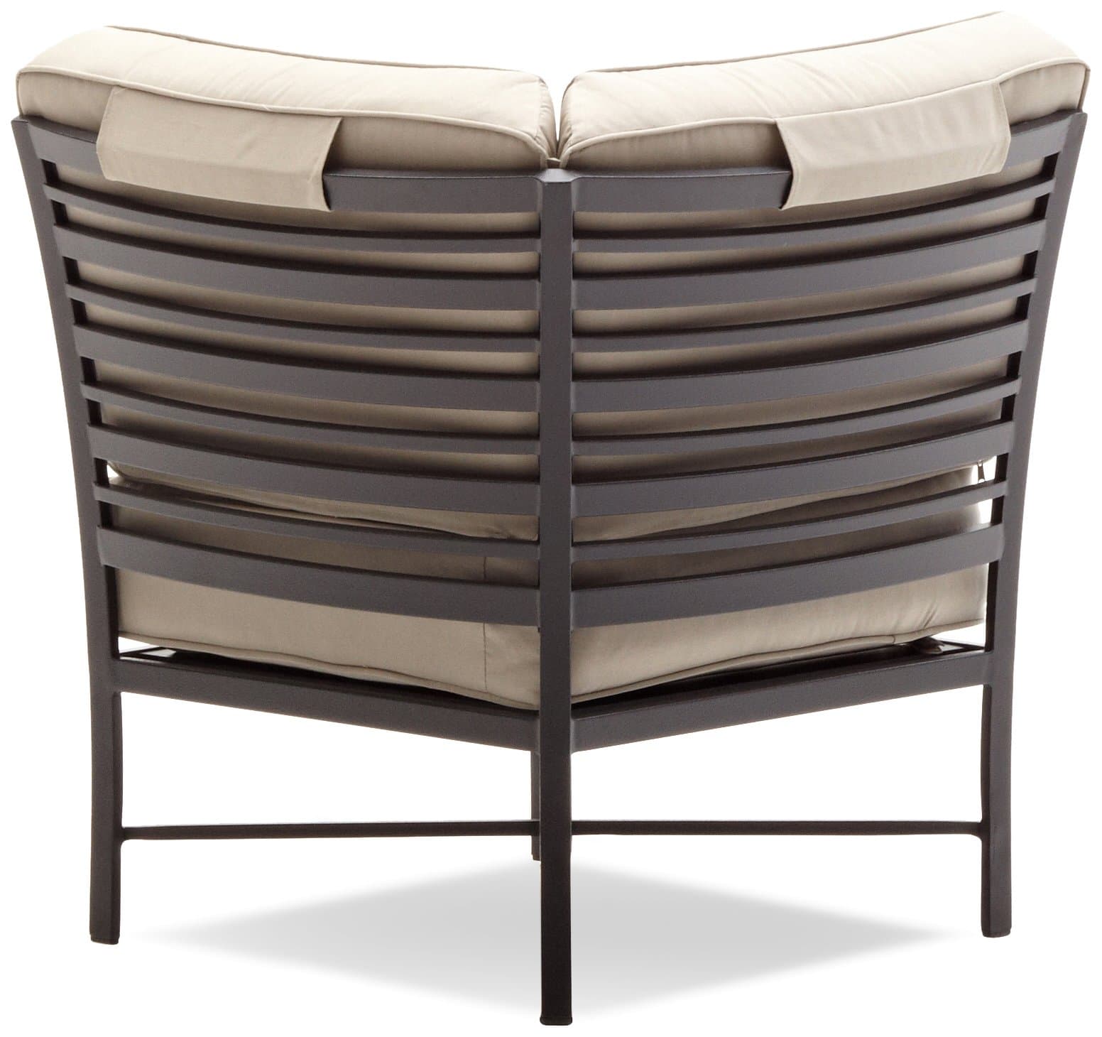 Strathwood Rhodes Sectional, Corner Chair — rear of chair with cushions.
