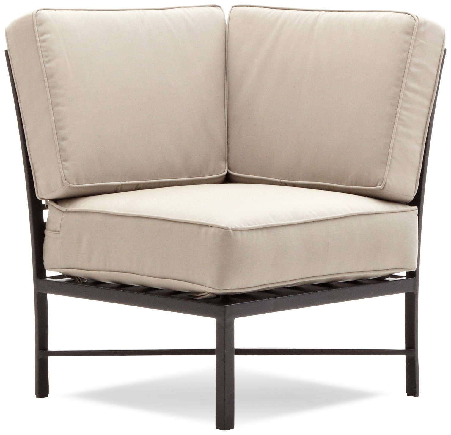 Strathwood Rhodes Sectional, Corner Chair — straight-on cushioned corner seat.