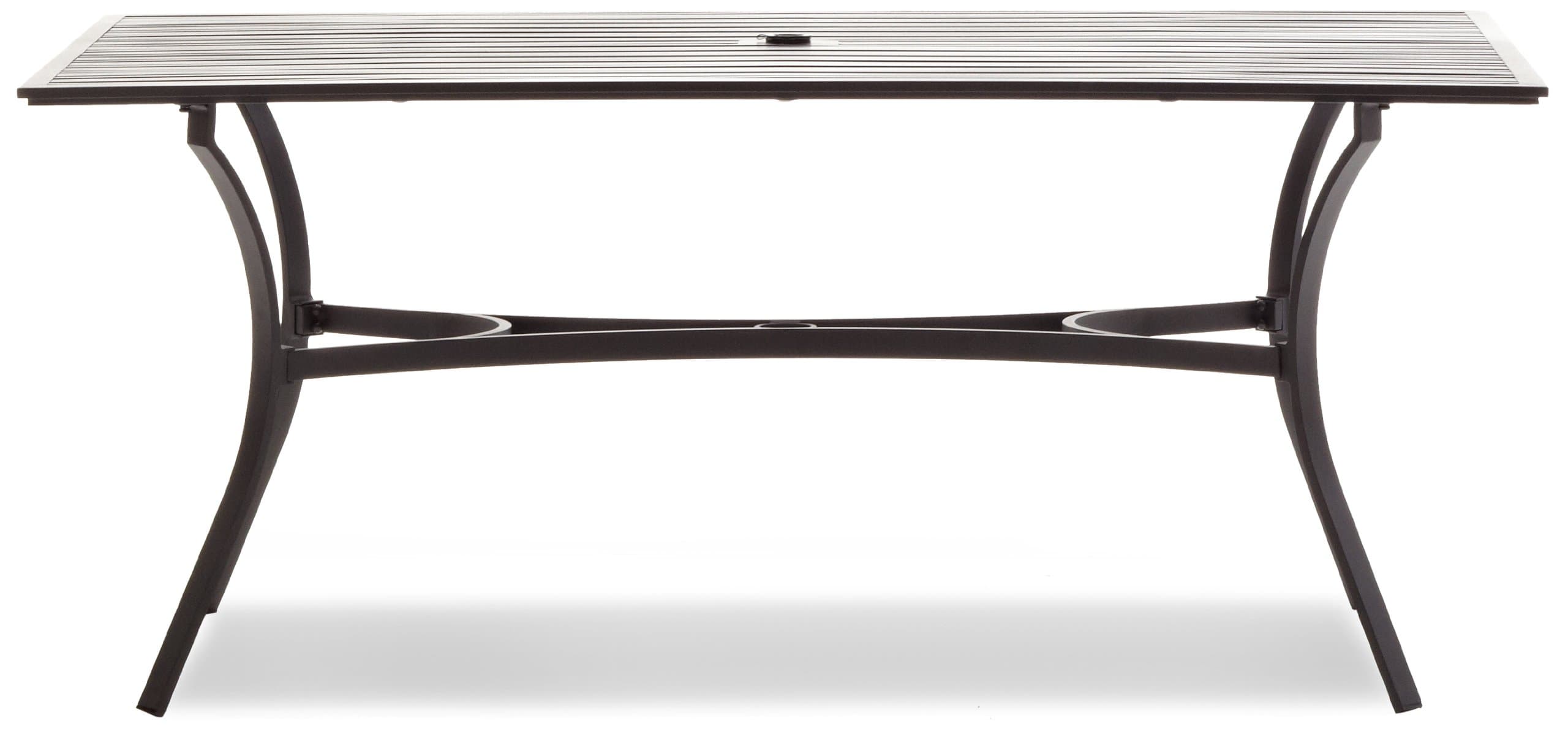 Strathwood Rhodes Rectangular Dining Table — wide front view.