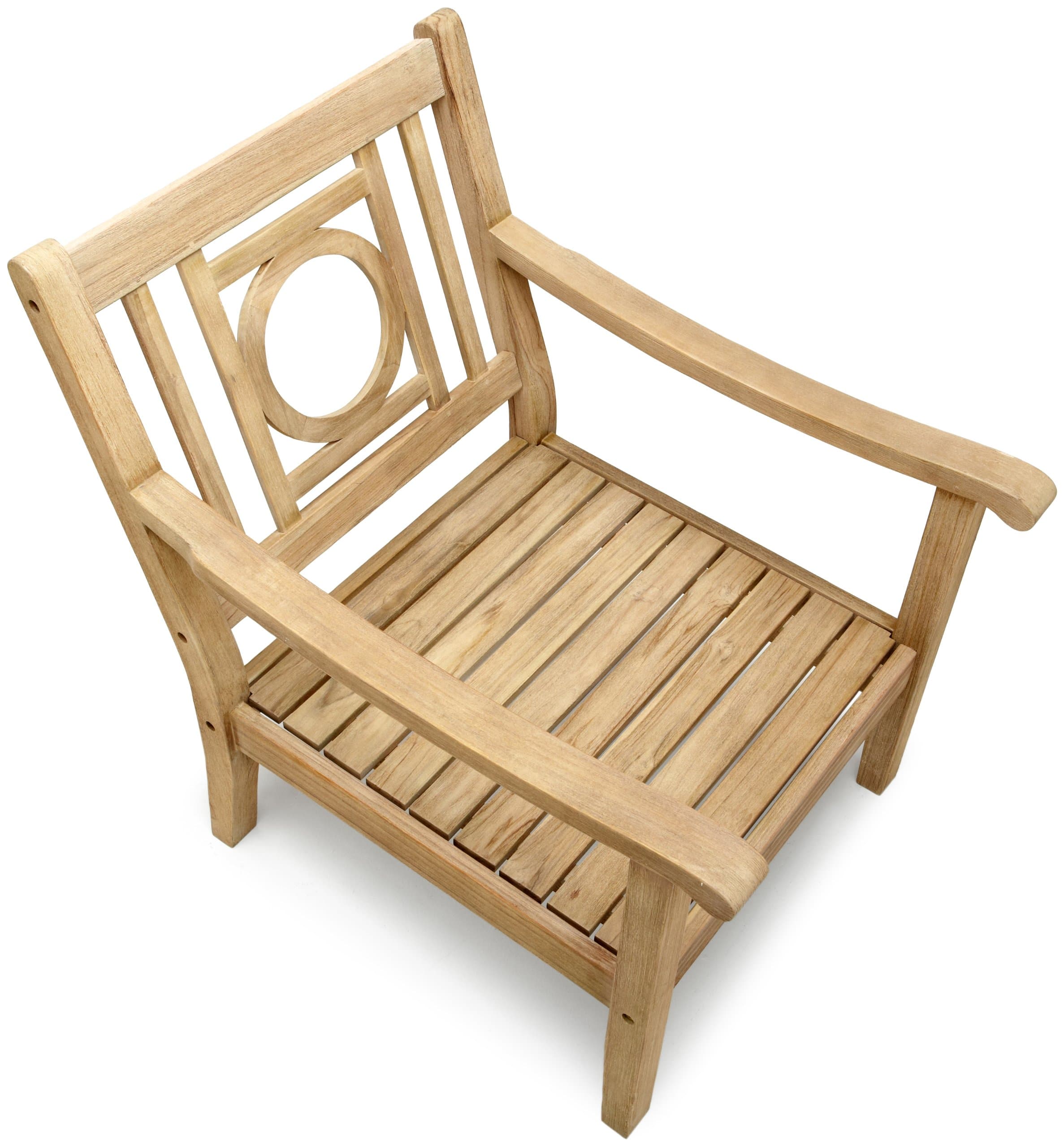 Strathwood Signature Tavolara Teak Deep Seat Chair — chair viewed from above.