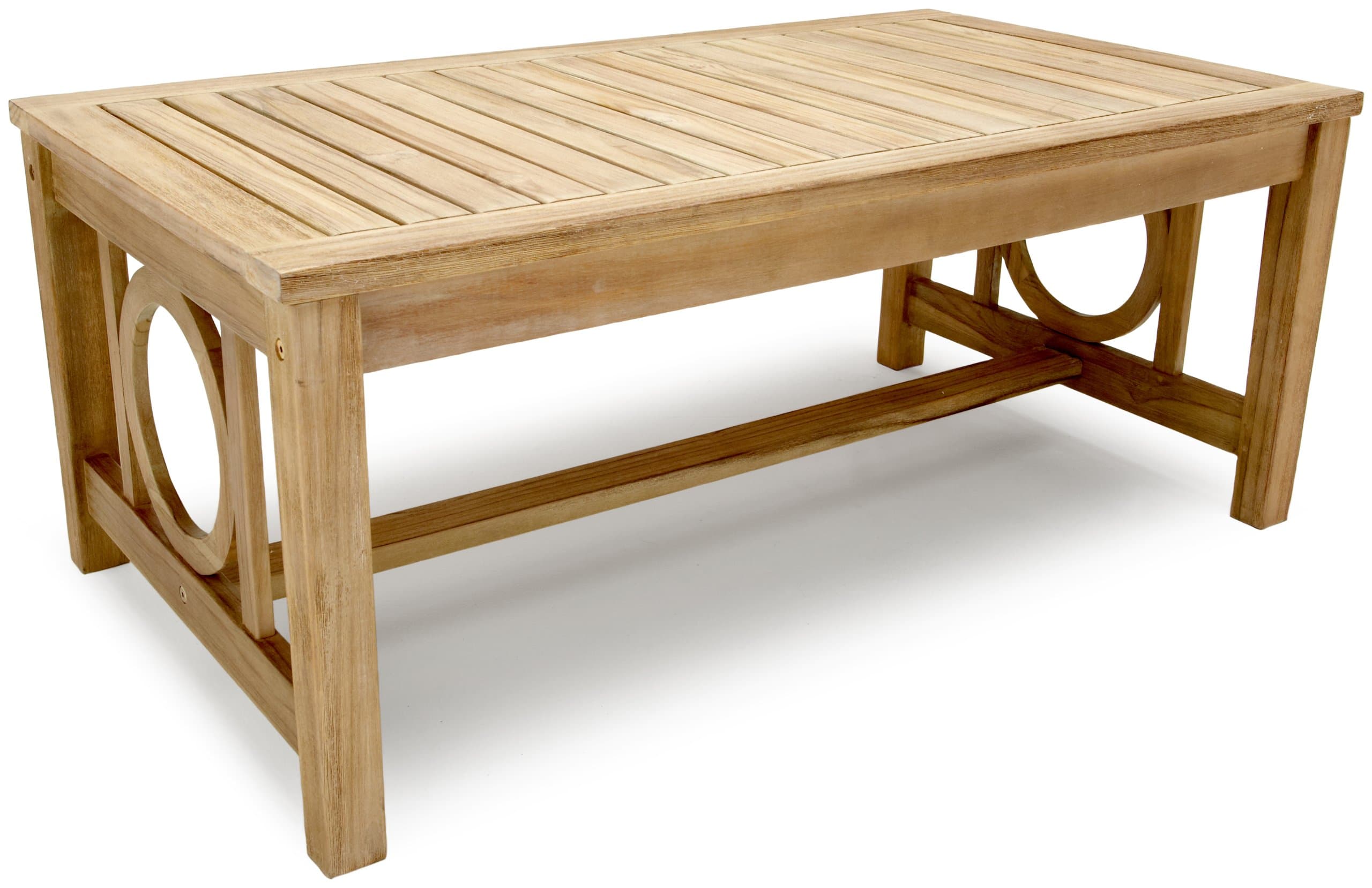 Strathwood Signature Tavolara Teak Coffee Table — angled full table view.