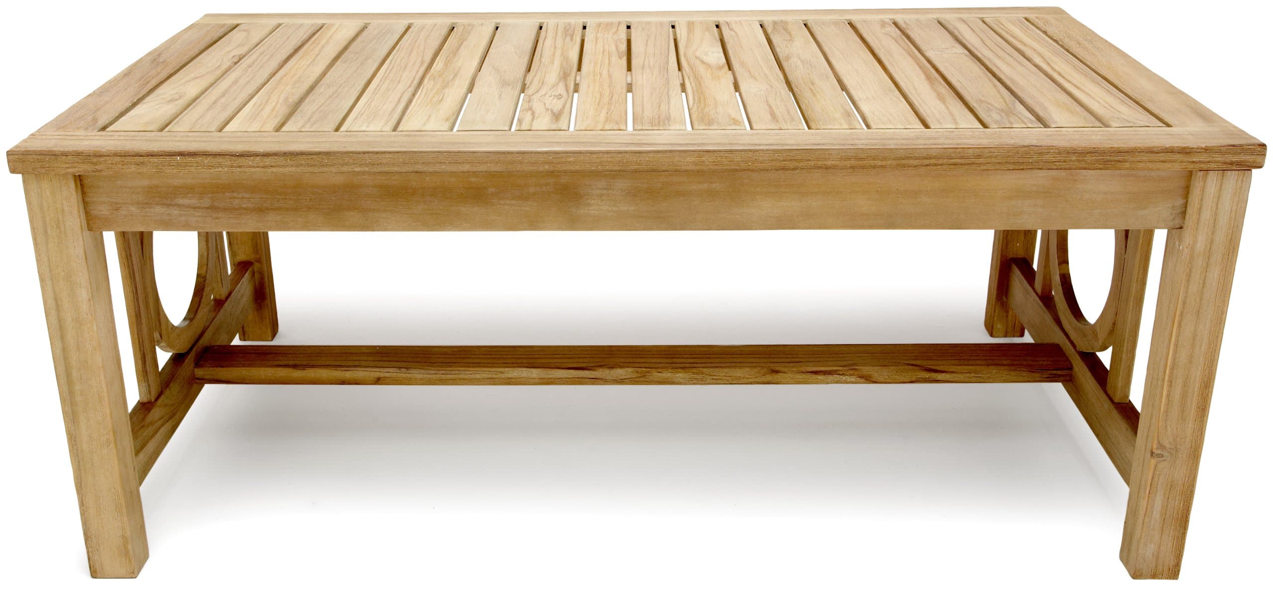 Strathwood Signature Tavolara Teak Coffee Table — wide front view.