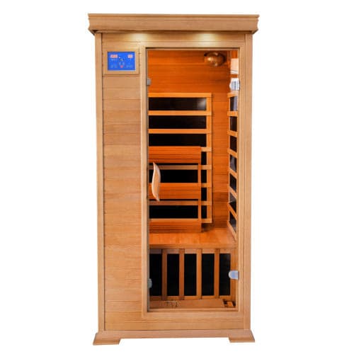SunRay Sedona 1–2 Person Infrared Cedar Sauna — exterior front view