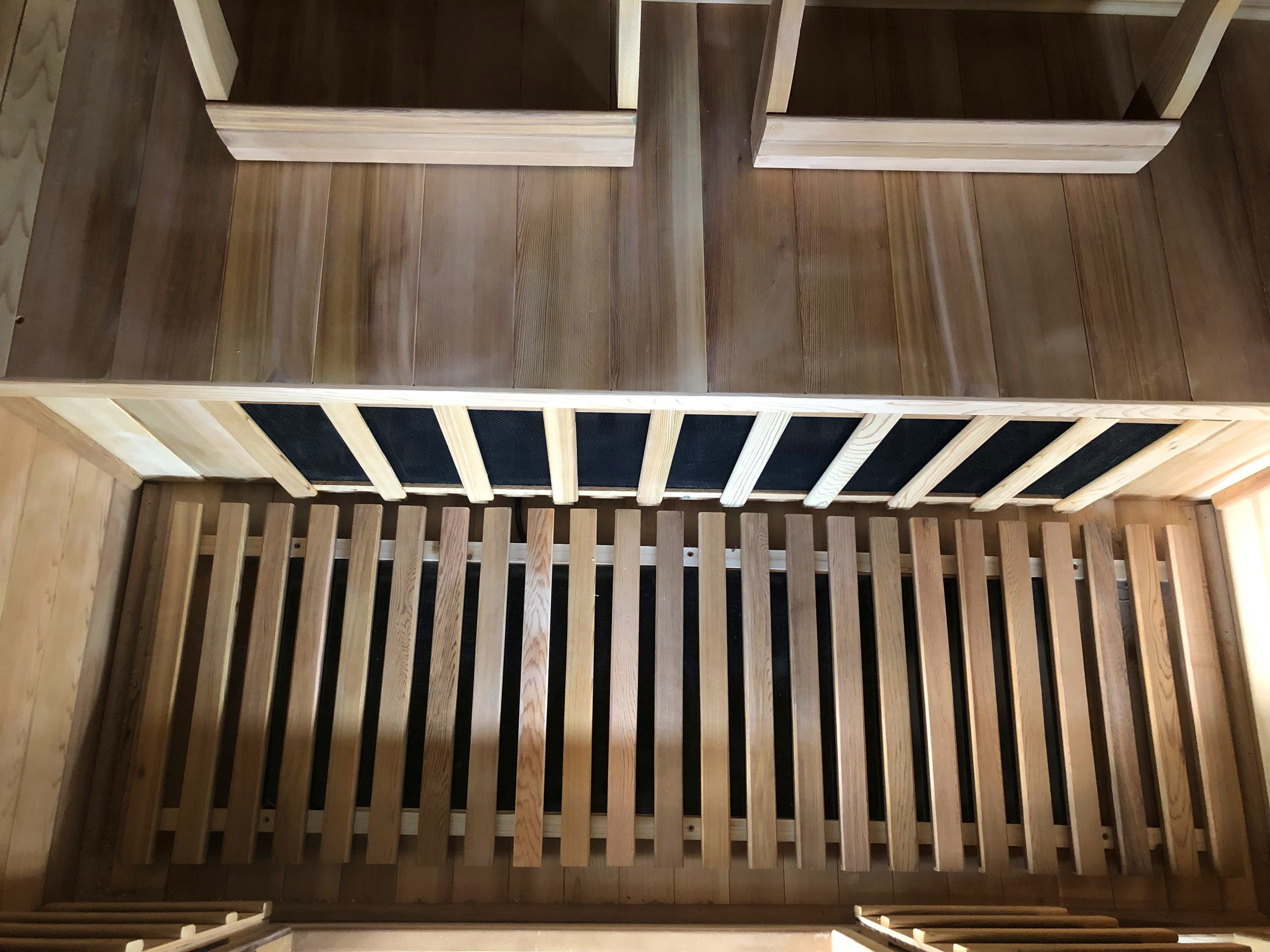 SunRay Sequoia 4 Person Infrared Cedar Sauna — interior floor and heater panels