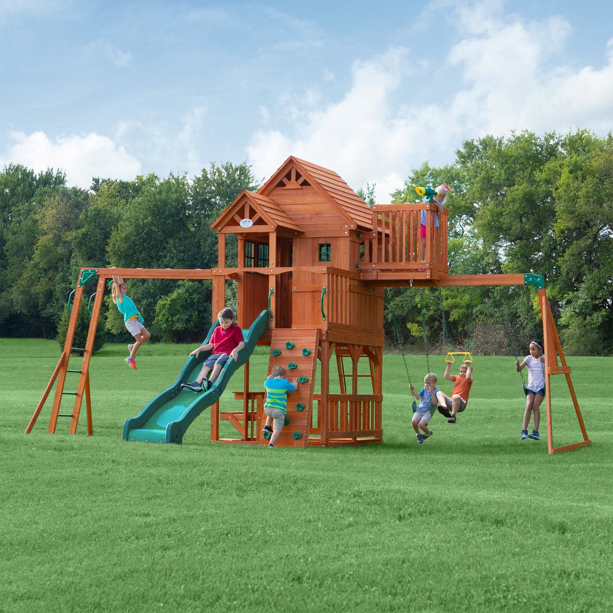 Backyard Discovery Skyfort II Cedar Swing Set — product view 1