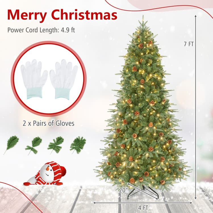 7 ft Pre-lit Pine Cone Christmas Tree — product detail 5