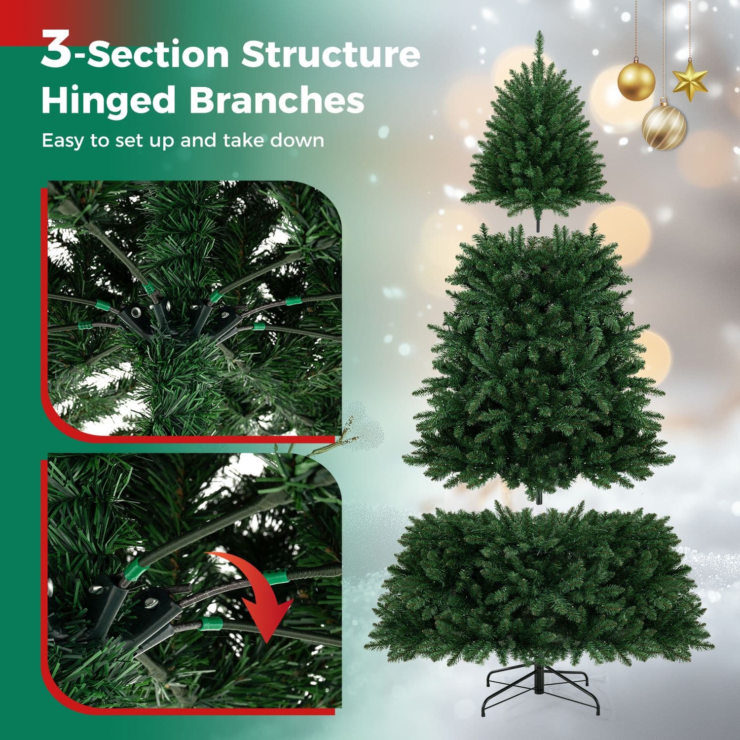 7.5 ft Fir Tree with 700 Warm White LEDs — product detail 11