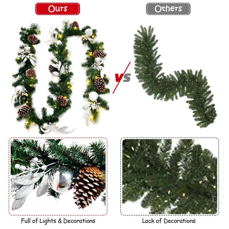 9 ft Silver-accent Garland with 50 LEDs — product detail 7