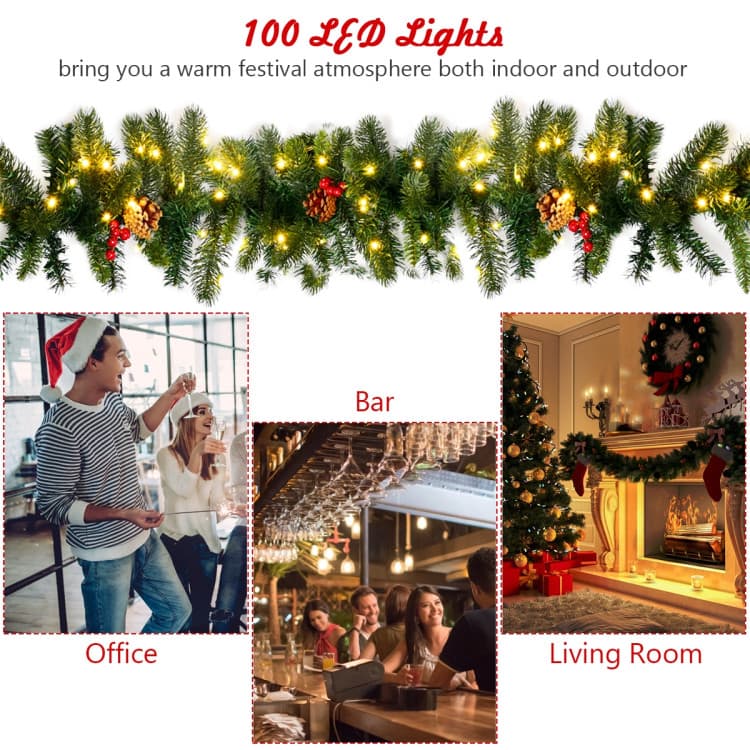 9 ft Berry Garland with 100 LEDs — product detail 8