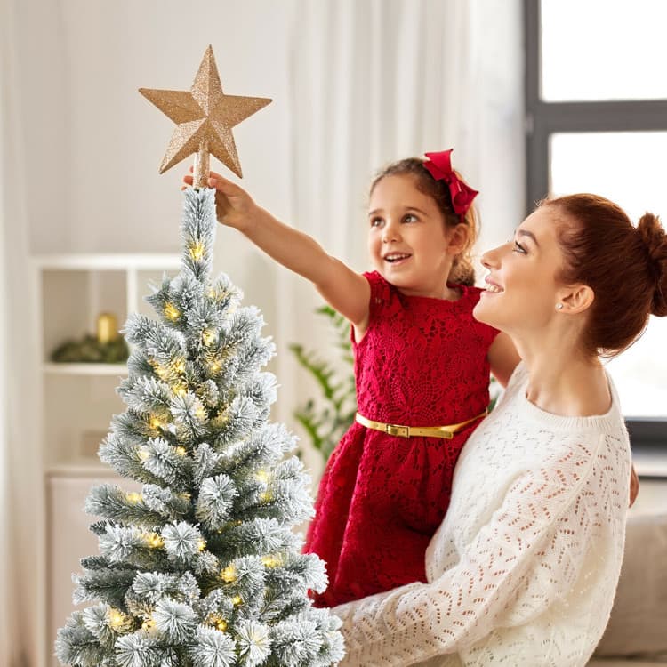 5 ft Snow-flocked Tree with Remote-controlled LEDs — product detail 2