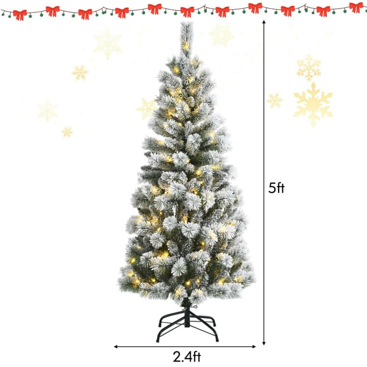 5 ft Snow-flocked Tree with Remote-controlled LEDs — product detail 5