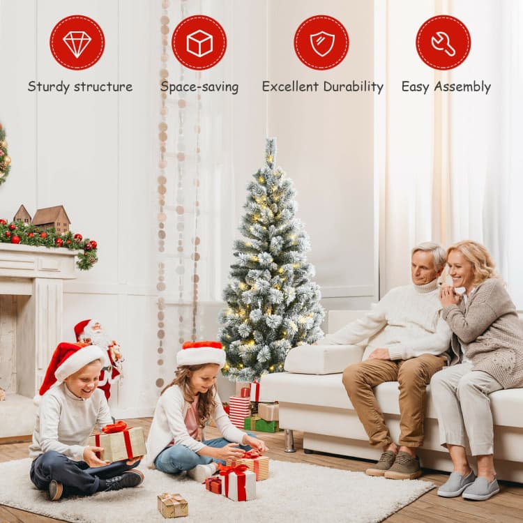 5 ft Snow-flocked Tree with Remote-controlled LEDs — product detail 8