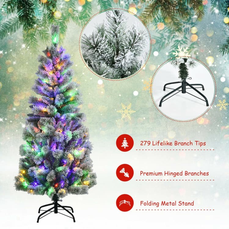 5 ft Snow-flocked Tree with Remote-controlled LEDs — product detail 9