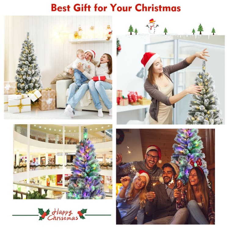 5 ft Snow-flocked Tree with Remote-controlled LEDs — product detail 12
