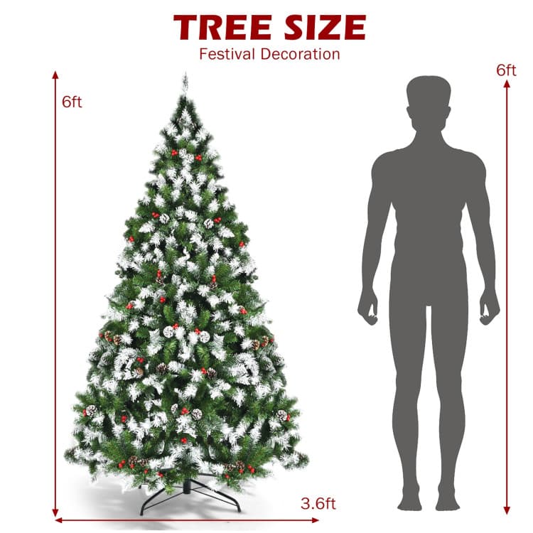 6 ft Snow-flocked Berry Tree with 250 LEDs — product detail 5