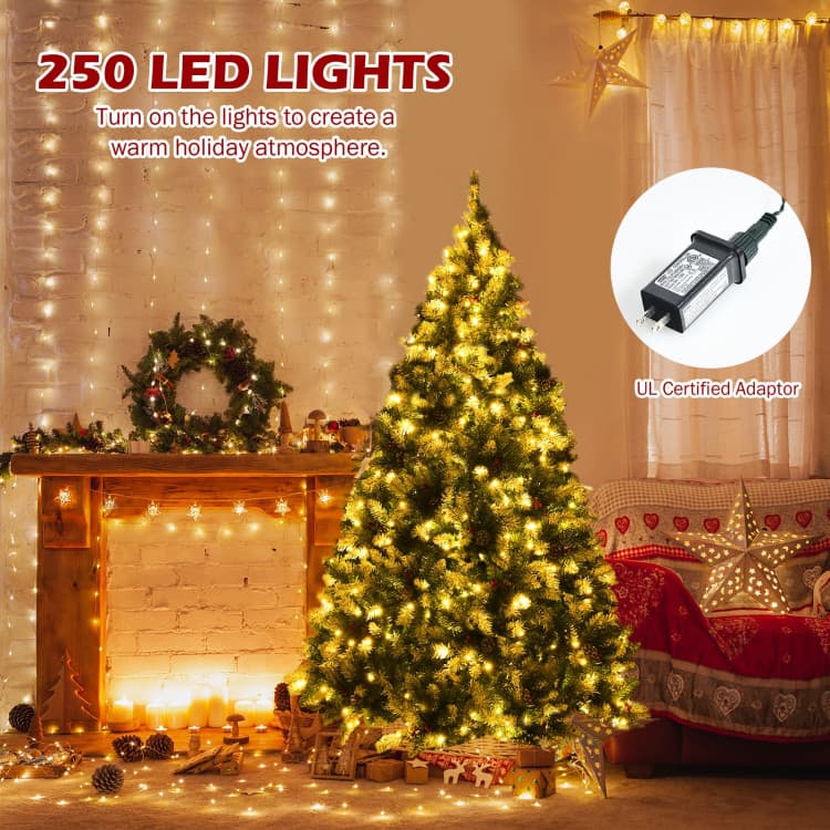 6 ft Snow-flocked Berry Tree with 250 LEDs — product detail 9