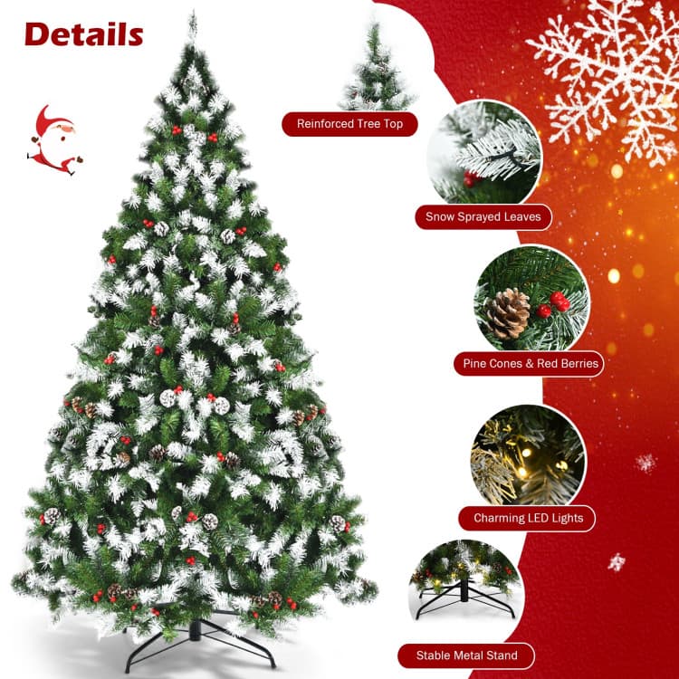 6 ft Snow-flocked Berry Tree with 250 LEDs — product detail 11