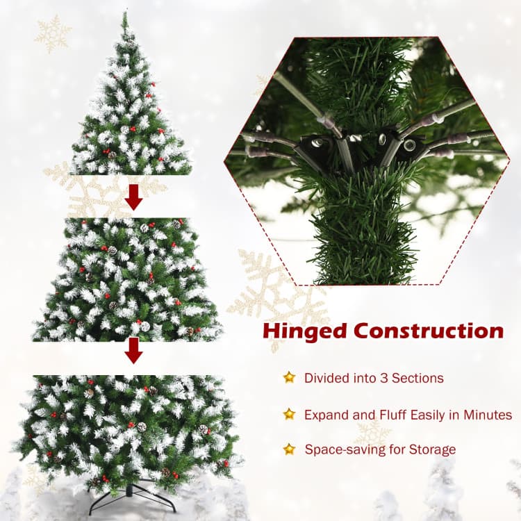 6 ft Snow-flocked Berry Tree with 250 LEDs — product detail 13