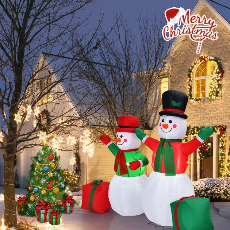 6 ft and 5 ft Inflatable Snowmen Set — product detail 2