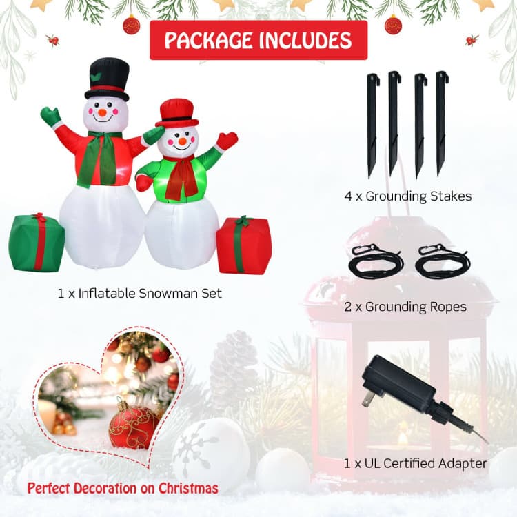6 ft and 5 ft Inflatable Snowmen Set — product detail 5