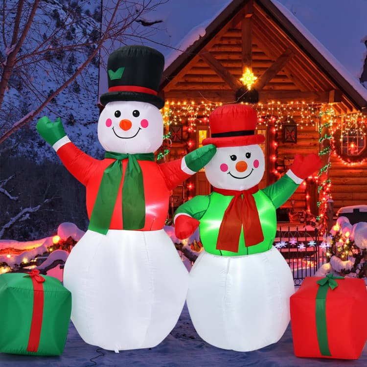 6 ft and 5 ft Inflatable Snowmen Set — product detail 6