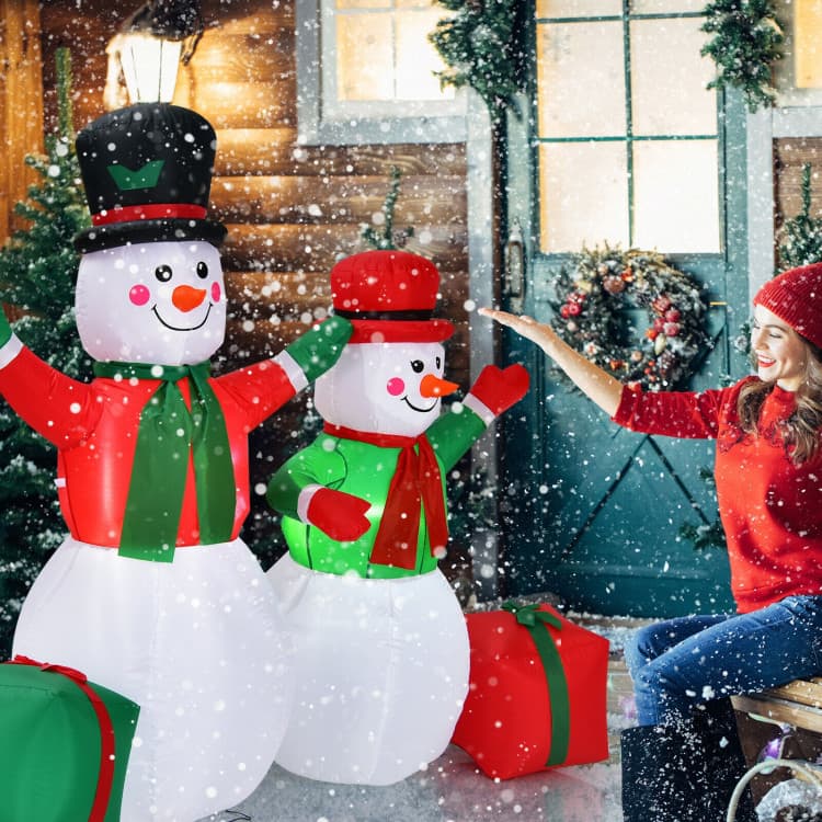6 ft and 5 ft Inflatable Snowmen Set — product detail 7