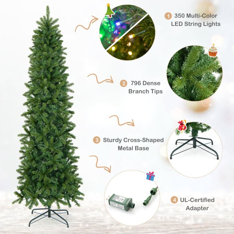 7.5 ft Slim Tree with Colour-changing LEDs — product detail 7