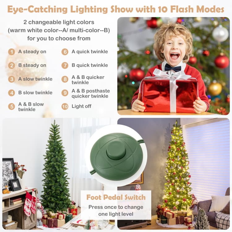 7.5 ft Slim Tree with Colour-changing LEDs — product detail 10