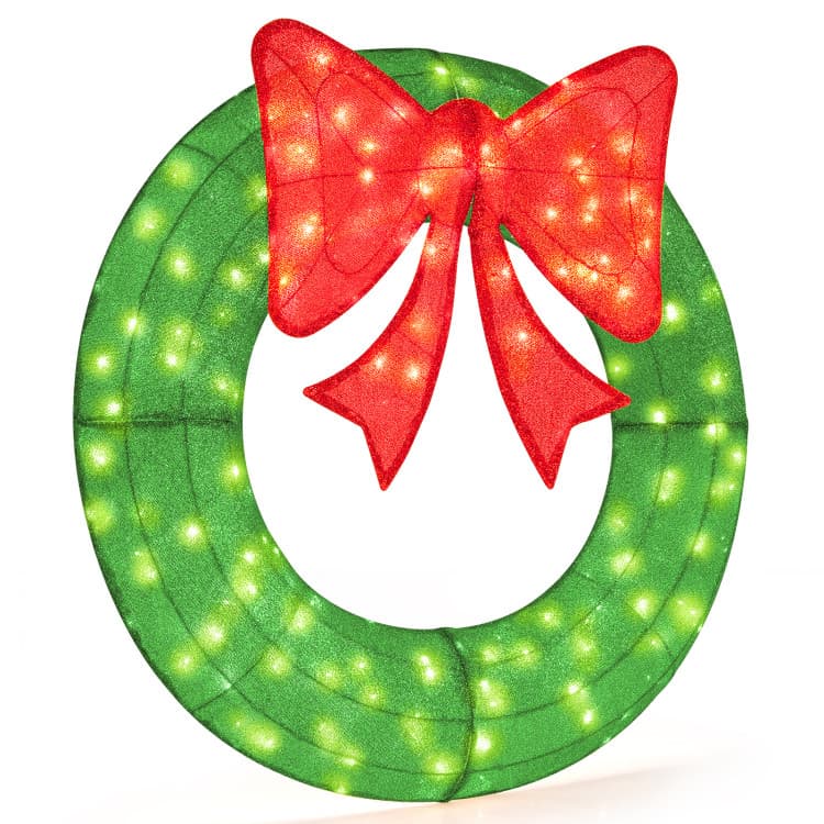 48 in Green Mesh Wreath with 200 LEDs — product detail 6
