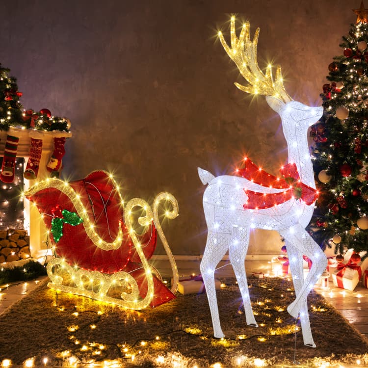 Lighted Reindeer and Sleigh with 462 LEDs — product detail 2