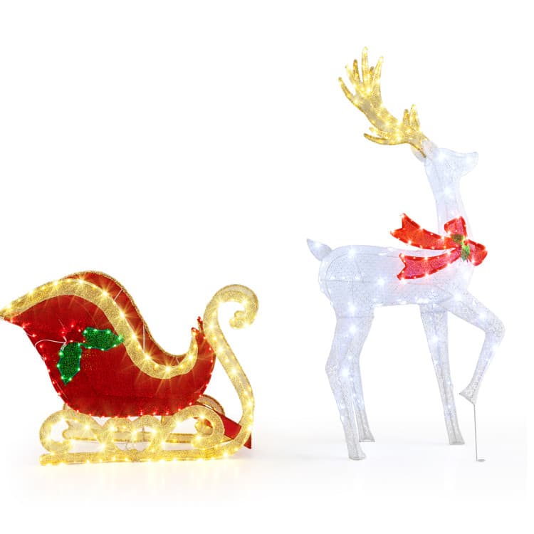 Lighted Reindeer and Sleigh with 462 LEDs — product detail 3