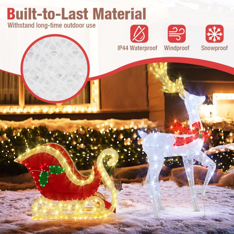 Lighted Reindeer and Sleigh with 462 LEDs — product detail 7