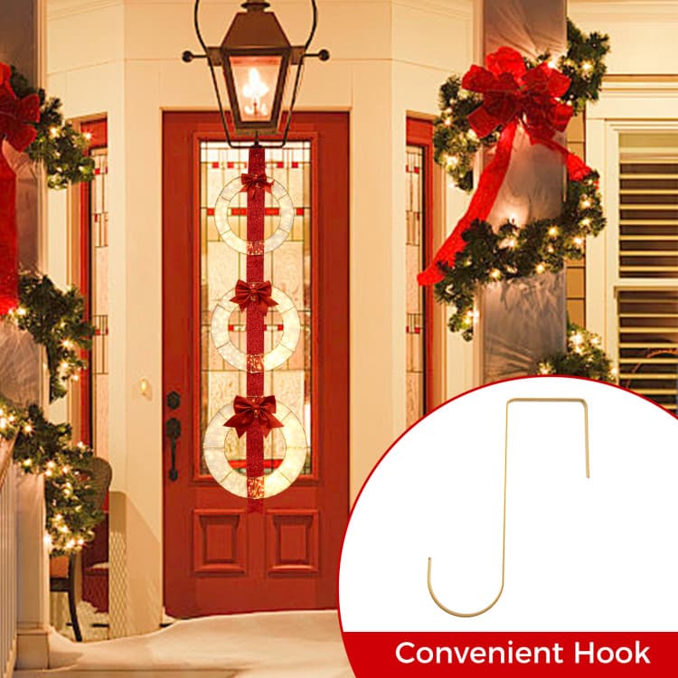 Trio of Lighted Wreaths with Red Bows — product detail 9