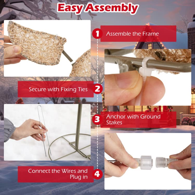 White Lighted Reindeer and Sleigh Trio — product detail 10