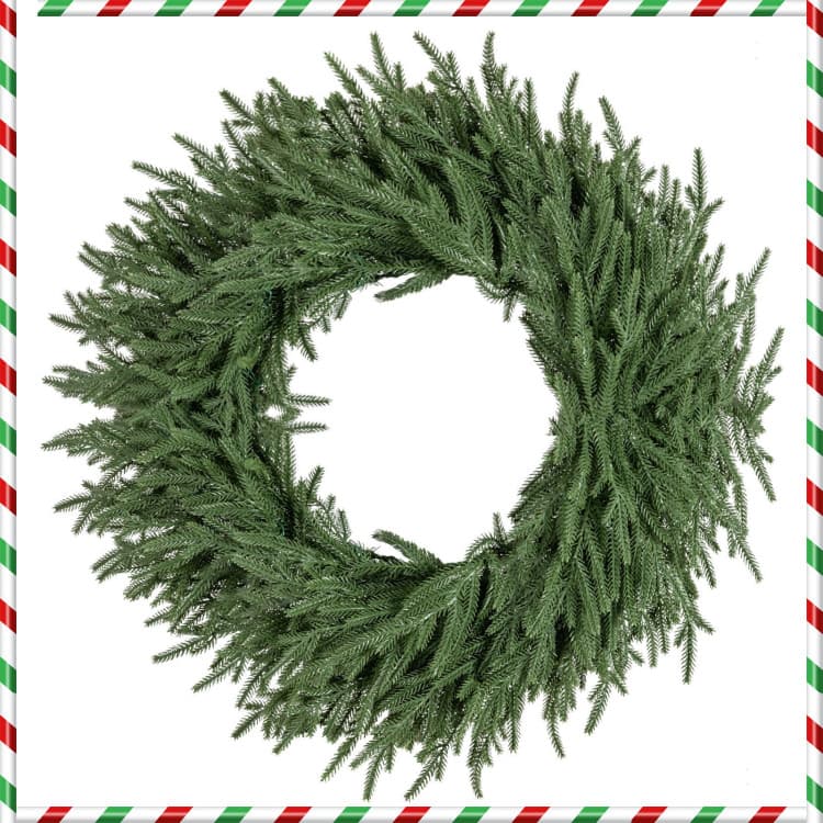 24 in Evergreen Wreath with 35 LEDs — product detail 4