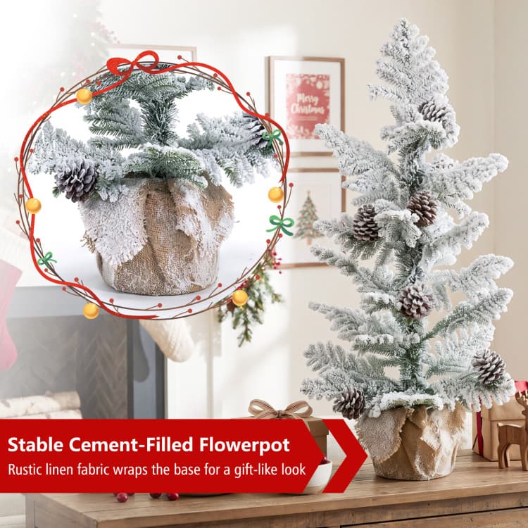 3 ft Snow-flocked Tabletop Cypress Tree — product detail 8