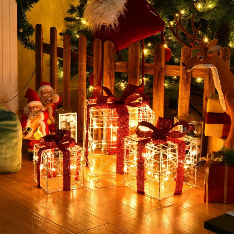 Lighted Gift Box Trio with 60 LEDs — product detail 1